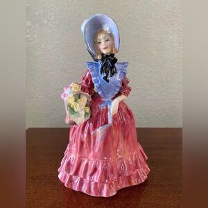 Rare Vtg Royal Delton Statue. Lady Betty in Pink Figurine- Bone China- England